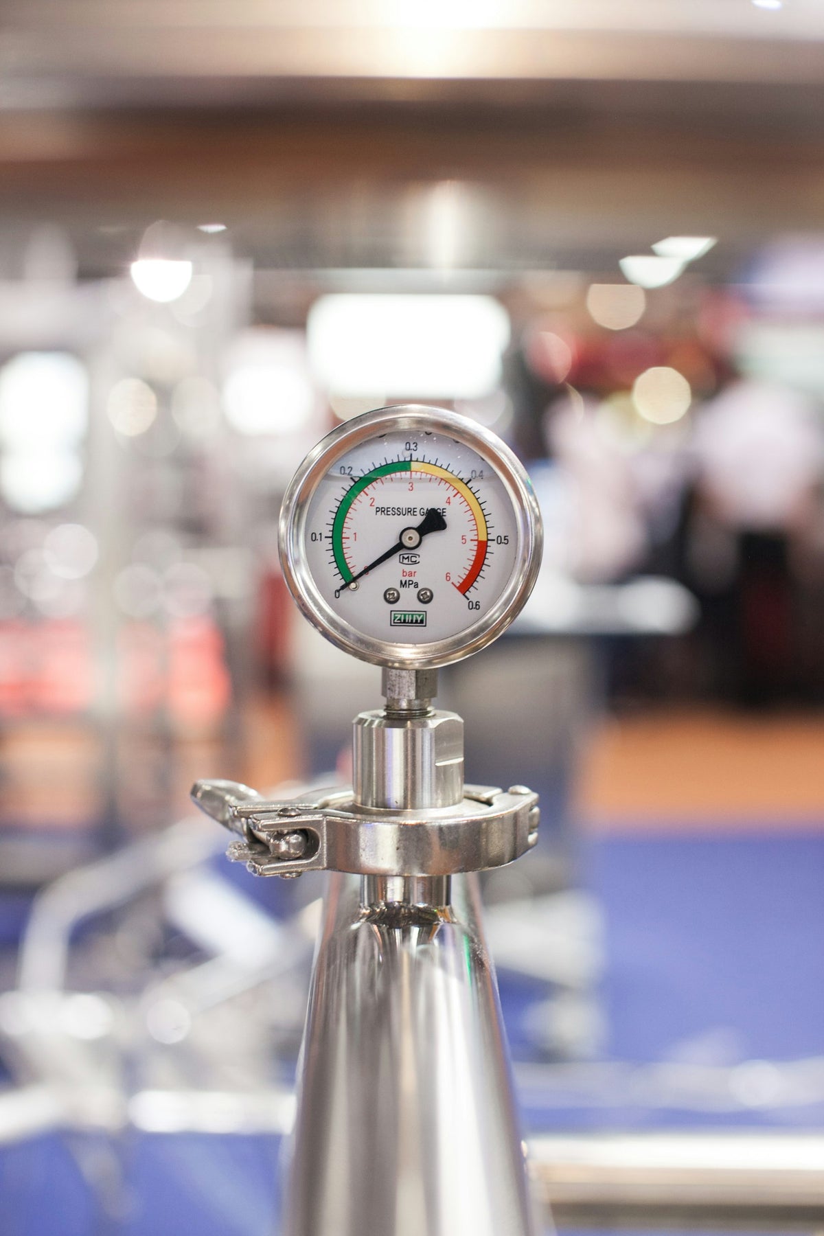Close-up of a pressure gauge